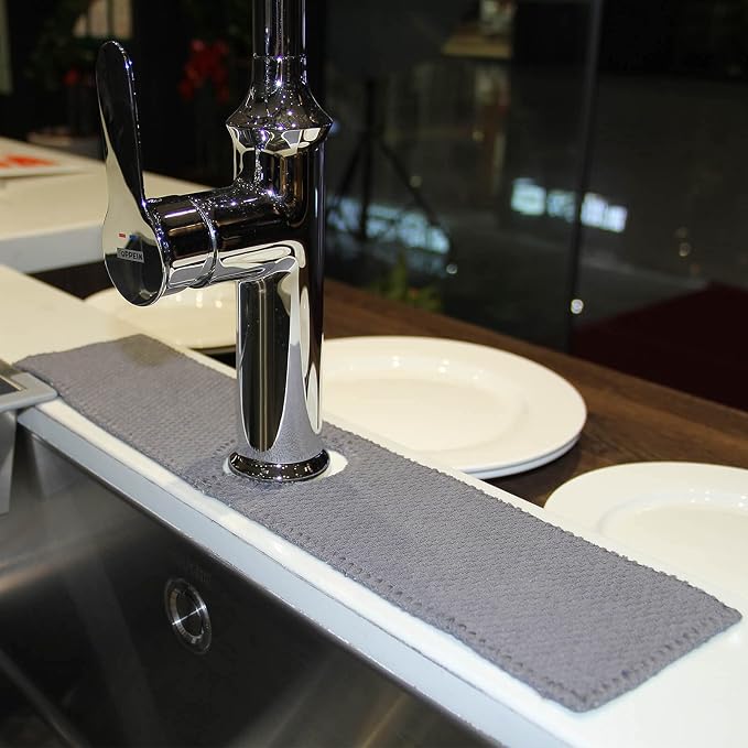 28'' Extended Kitchen Sink Faucet Absorbent Mat, Fabric | Sink Splash by JUMYGEAR