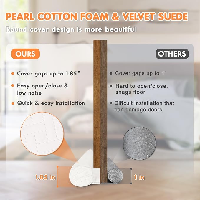 Premium Velvet Under Door Draft Stopper, Door Draft Stoppers - Image 5