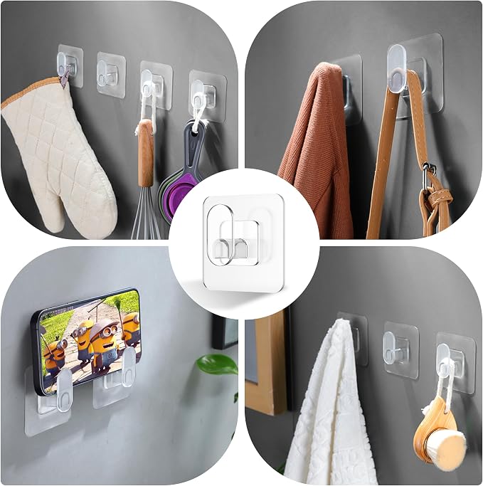 Clear Cute Storage Hooks, 10 Packs, Adhesion - Image 5