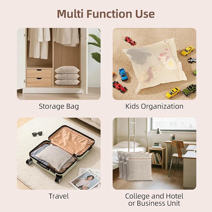 100% Pure Cotton Mesh Laundry Bags, Premium Soft, No Dye - Image 7