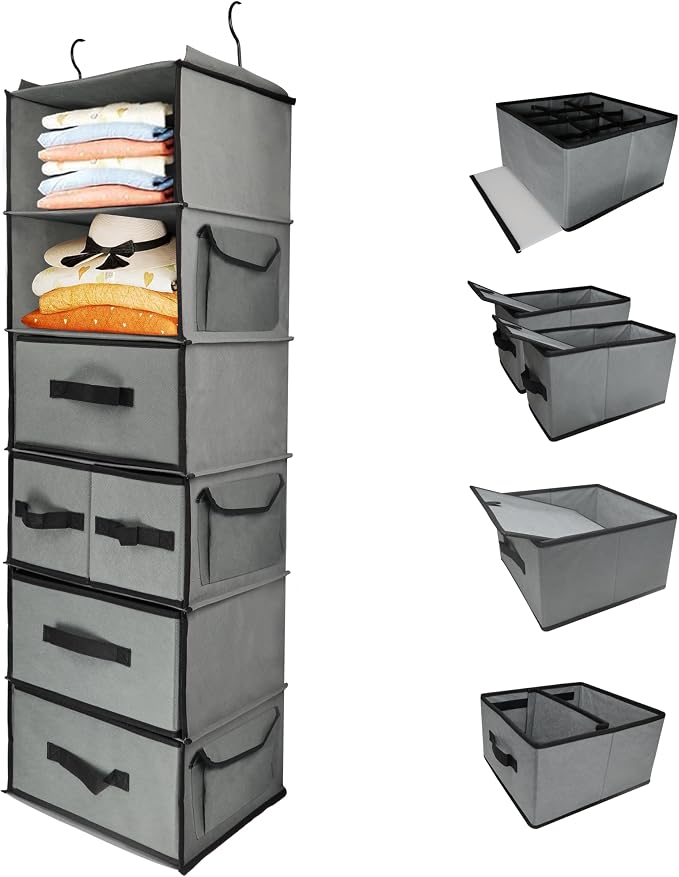 Durable 6-Tier hanging closet organizer by Folzaelar