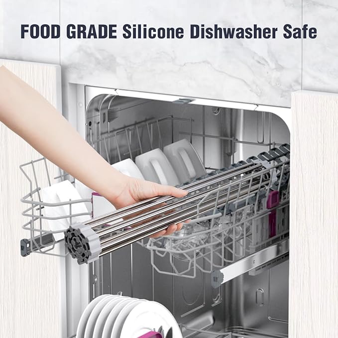 Tomorotec Roll Up Dish Drying Rack Over Sink, 304 Steel, Heat-Resistant Trivet - Image 6