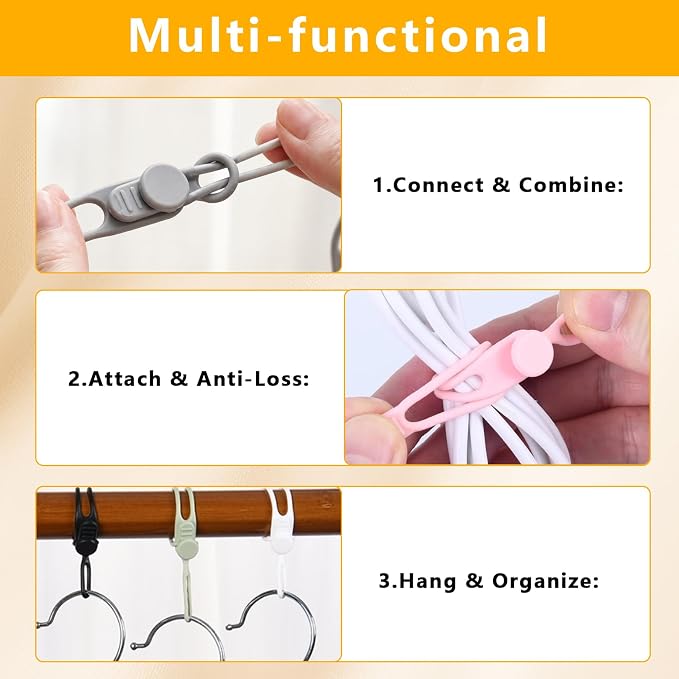 10 Pcs Silicone Cable Ties, Reusable Cord Organizer. | High Elasticity Cable - Image 4