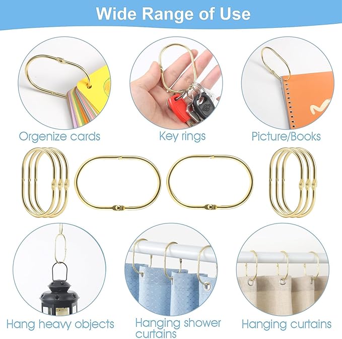 Shower Curtain Rings, Oval Snap Shower Rings - Image 6