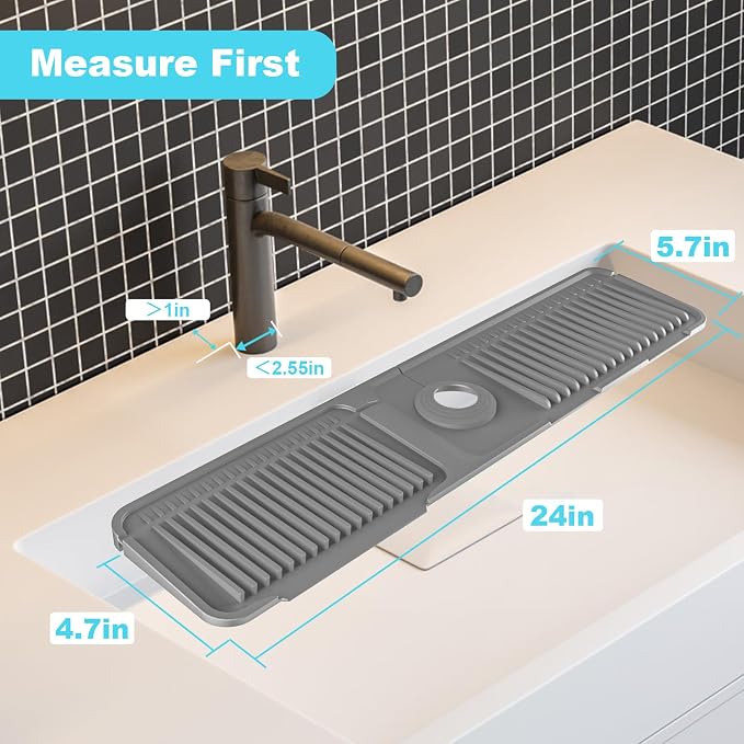 Folding sink splash guard behind faucet-faucet mat - Image 3
