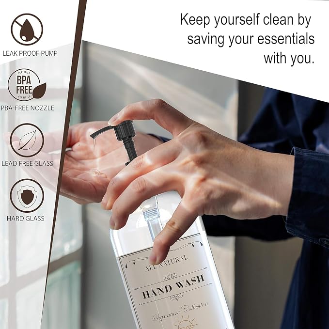 Sunrise Premium Clear Glass Soap Dispenser - Image 2