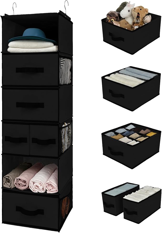 GRANNY SAYS Hanging Closet Organizer, 5 Drawers, 6 Shelves, 6 Pockets | Hanging by GRANNYSAYS
