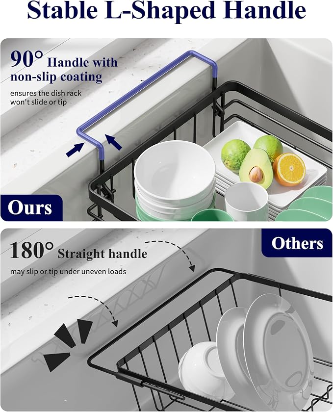 Kitsure Expandable in-Sink or Over-Sink Dish Drying Rack, Dish Drainer - Image 3