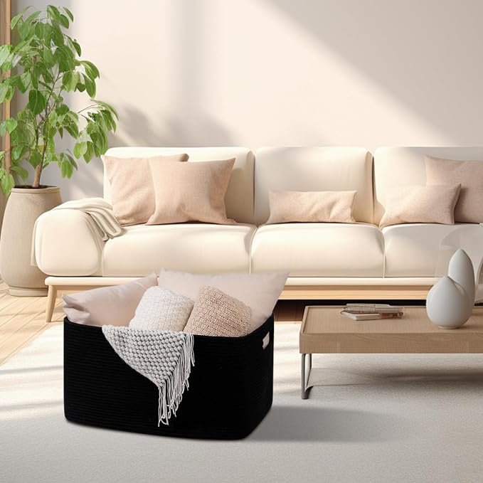 OIAHOMY 75L Large Blanket Basket Woven Storage Basket - Image 2