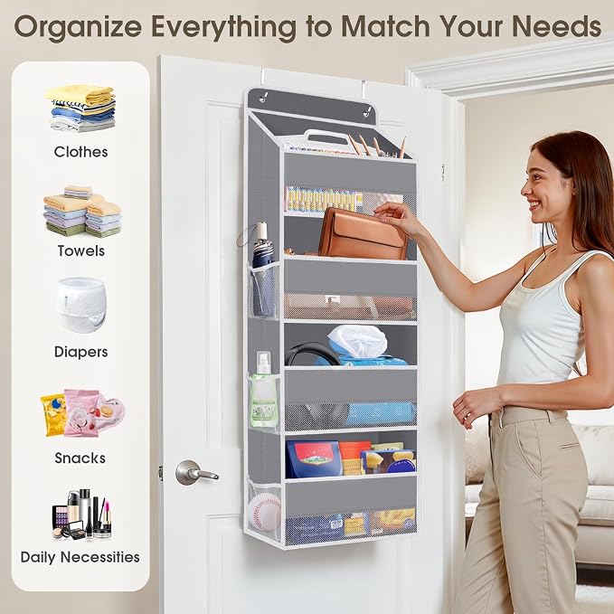 SpaceHacks 1 Pack Over The Door Organizer Hanging Storage Room Organizer - Image 6