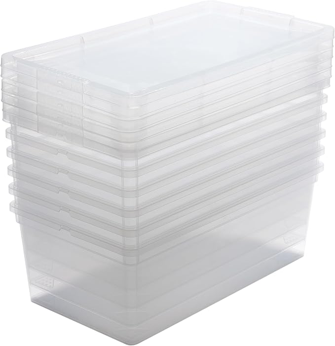 Simplify Storage Bins with Lids | Dimensions: 13.23"x 7.5"x 4.5" |6 Pack| by Simplify