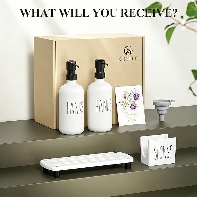 Cisily Kitchen Soap Dispenser Set Comes - Image 7