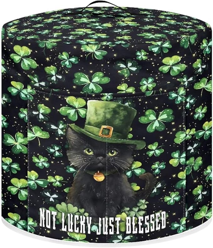 Green Shamrock Pattern Kitchen Appliance Dust Cover with Pockets, St. Patrick's Day Electric Pressure Cooker Cover Compatible with Crock Pot, Rice Cooker Cover, for 8 Qt Pot