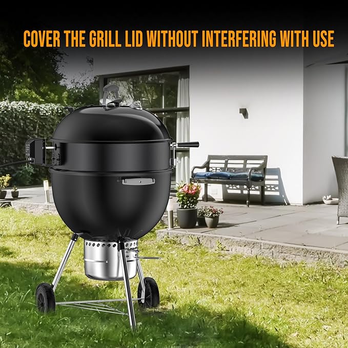 Skyflame Charkettle Rotisserie Ring Kit for Weber 22-Inch Kettle Charcoal and Other Similar Size Grills, Black Coated Steel BBQ Grill Rotisserie Kit Replacement for Weber 2290