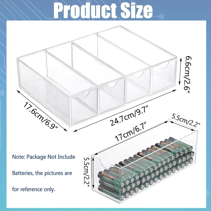 BTSKY Clear Acrylic Battery Storage Organizer - Image 3