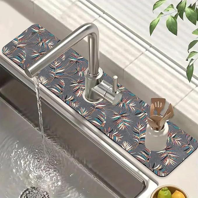 Faucet Mat for Kitchen Sink Absorbent Splash Guard Bathroom 23.5"X5.5" by Unknown