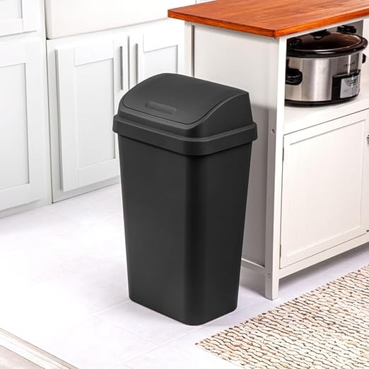 Sterilite Swing Top Wastebasket, Trash Can, 13 Gallon, Garage and Workspace - Image 6