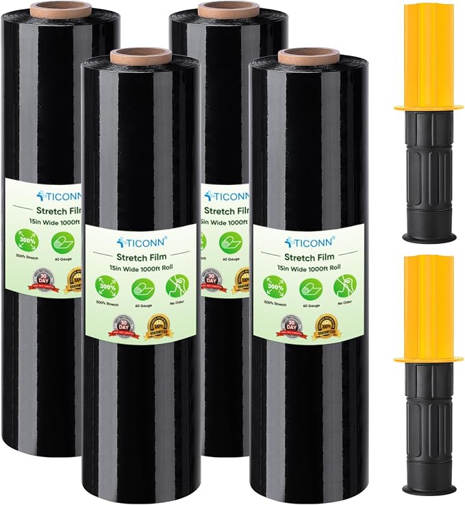 TICONN Stretch Wrap Roll, 15 in x 1000 ft Plastic Wrap by TICONN