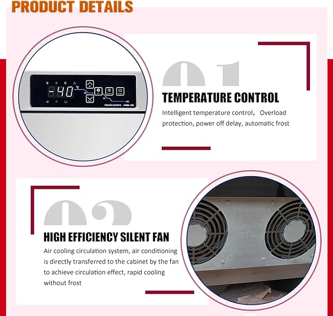 Kolice Commercial Countertop Blast Chiller & Freezer, Chest Fridger, Flash Freezer for freezing Ice Cream, Seafood, Desserts, Meat, Dumpling, Dough, Lowest Temp. -31°F(-35°C),32L