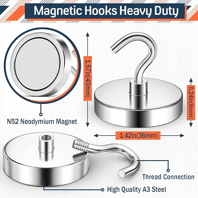 FINDMAG Magnet Hooks, 150LB+ Magnetic Hooks - Image 7