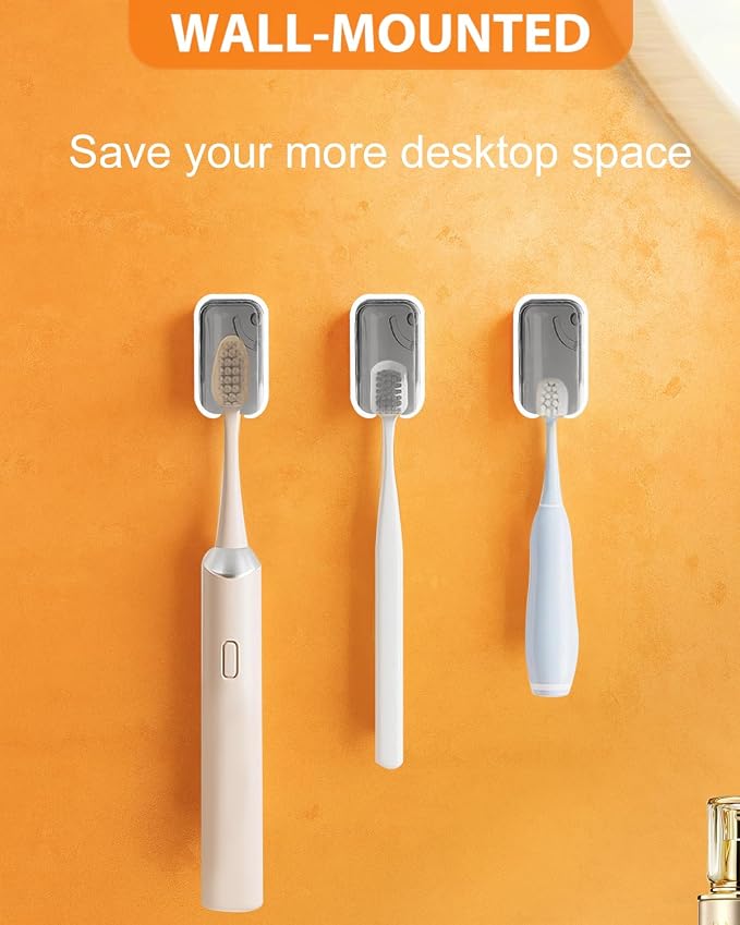 4 Pack Adhesive Wall Mount Toothbrush Holder - Image 2