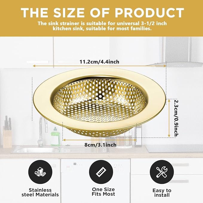 Retisee 2 Pcs Kitchen Sink Drain Strainer 4.4 Inch - Image 2