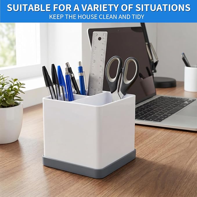 2 Pack Toothbrush Holders for Bathrooms White Gray, 3-Slot Electric Toothbrush - Image 9