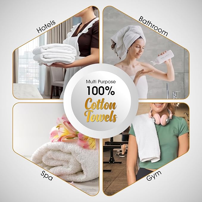 Ample Decor 100% Cotton Hand Towels 18x28 Inches, 600 GSM, Soft & Absorbent - Image 6