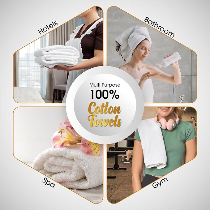Ample Decor 100% Cotton Hand Towels 18x28 Inches, 600 GSM, Soft & Absorbent - Image 6
