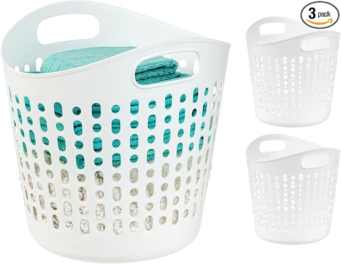 IRIS USA Plastic Laundry Hamper, 40L- 3 PK, Ventilation by IRISUSA
