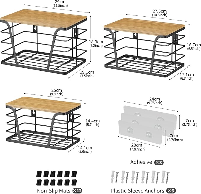 TIDIIABODE 3 Pack Stackable Pantry Organizer, Trash Bag Dispenser Under Sink - Image 2