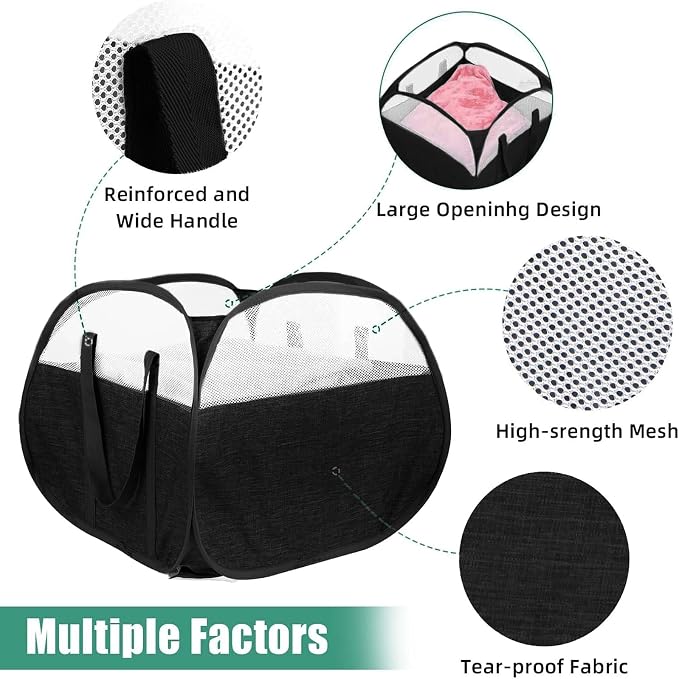 Collapsible Laundry Baskets, Tear Proof Pop Up Laundry Hamper - Image 5