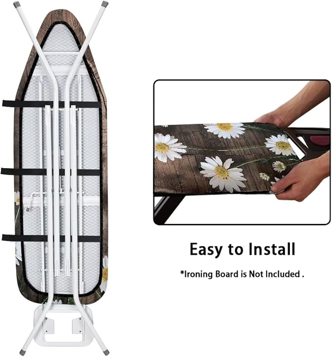 Wood Dasiy Floral Ironing Board Pad Ironing Board Cover and Pad 15" x 54" - Image 5