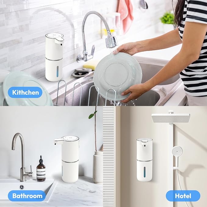 2 Pack Automatic Soap Dispenser Touchless, Liquid Hand Soap Dispenser 12.8oz - Image 9