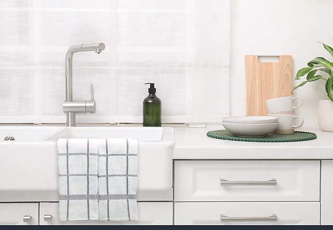 100% Cotton Terry Dish Towels, 4 Pack Checks, 16 x26 Inches, Super Soft and - Image 6