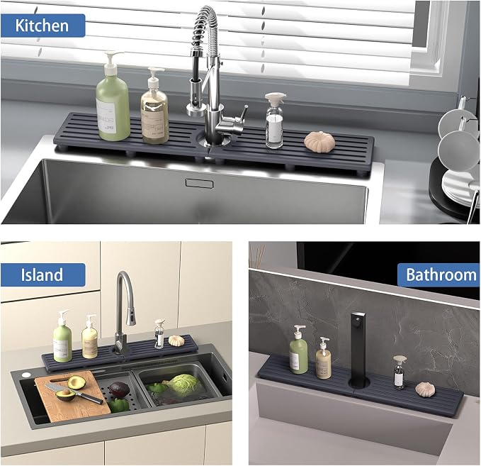 Stone Faucet Mat for Kitchen Sink, Water Absorbing Sink Water Splash Guard - Image 6
