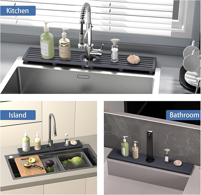 Kitchen Faucet Mat, Diatomite Sink Faucet Mat Splash Guard - Image 6
