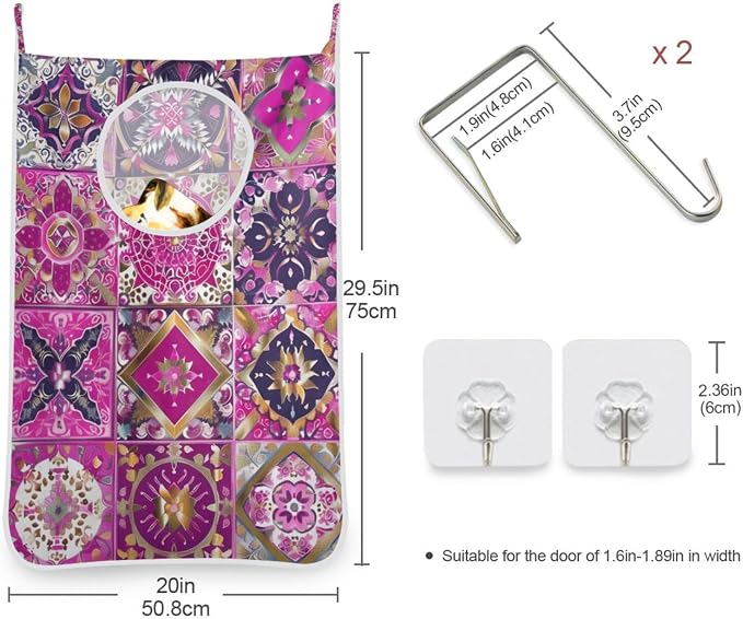 2PCS Hanging Laundry Hamper Bag Over the Door Laundry Hamper Wall Hamper Large - Image 3