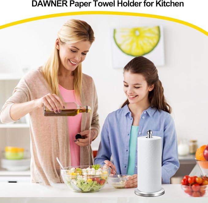 DAWNER Paper Towel Holder Countertop, Freestanding Kitchen Paper Holder Stand - Image 7