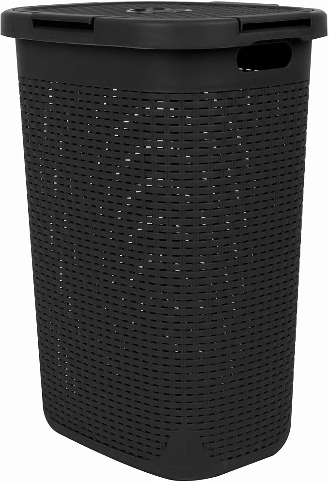 Mind Reader 60L Slim Laundry Hamper, Clothes Basket, Wicker Design, 17.65"L x - Image 7