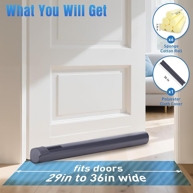 BlissTrends 36 in Under Door Draft Stopper, Covers Gaps up to 2.36 in, Easy - Image 2