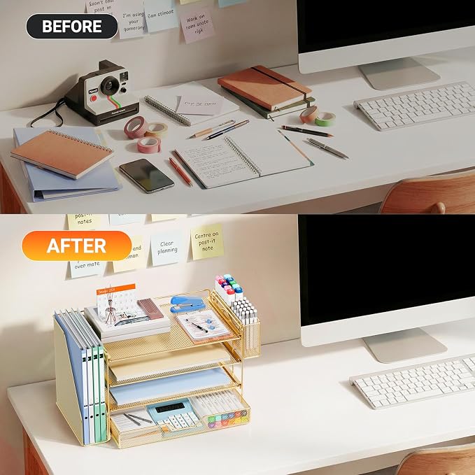 Desk Organizers and Accessories, 4-Tier Desktop File Organizer - Image 8