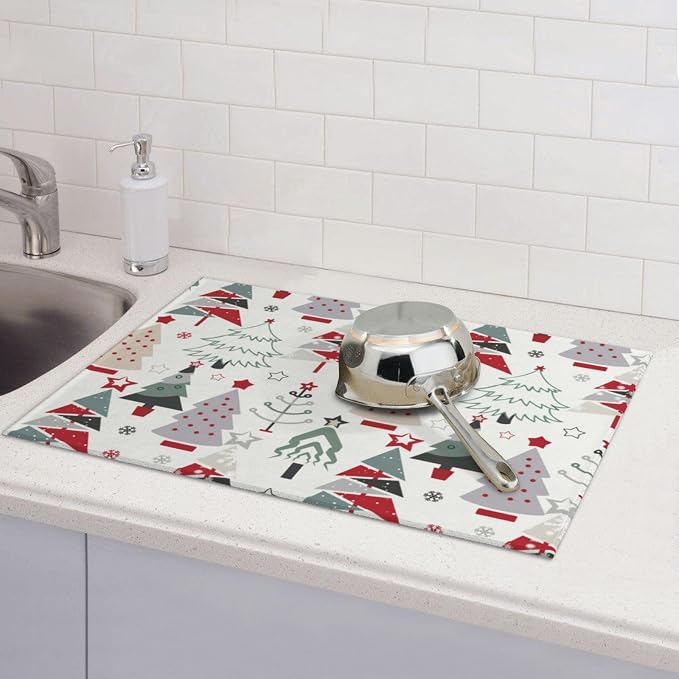 Beautiful Christmas Tree Dish Drying Mat - Image 7