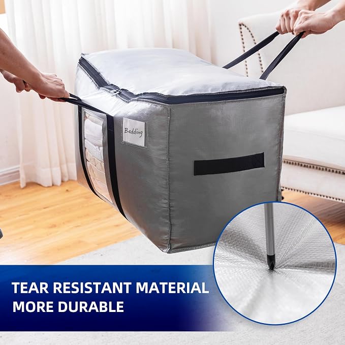 TAILI 2 Pack Silver Extra Large Moving Bags, Storage Bag - Image 8