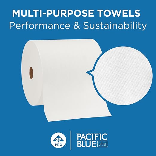 Georgia-Pacific, Pacific Blue Ultra, 8” High-Capacity Paper Towel Rolls - Image 2
