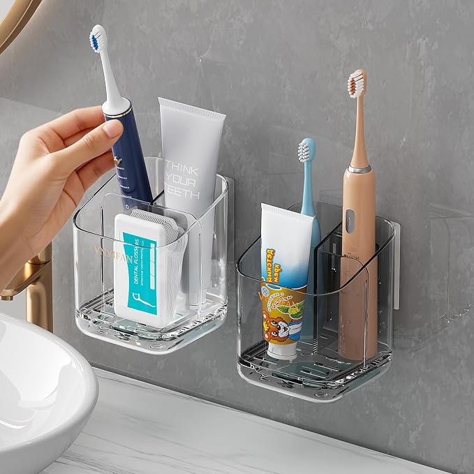 3 Slots Detachable Toothbrush Holders Wall Mounted by VNYIFAN