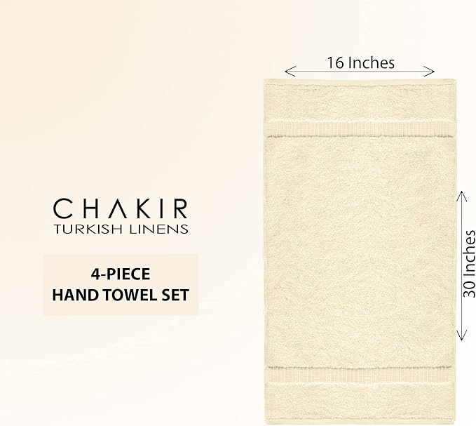 Chakir Turkish Linens 100% Cotton 4-Pack Hand Towels 16x30, Oeko-Tex Certified - Image 4