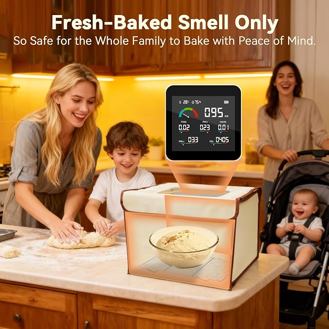 Collapsible Bread Proofing Box with 68-115°F Temp Control & 48H Timer, Bread Making Kit with Dough Warming Box, Includes 7 Kitchen Baking Accessories