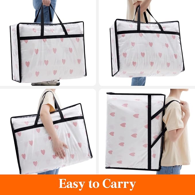 Lifewit 3 Pack Clear Clothes Storage Bags, 75L Plastic Blanket Storage Bag - Image 6