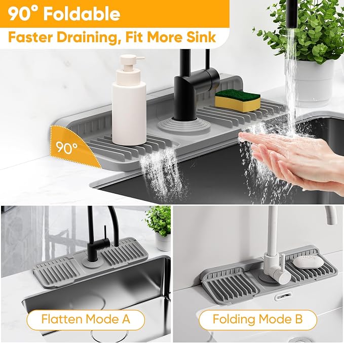 14.6 inch Faucet Mat for Kitchen Sink Splash GuardKitchen Sink Faucet Mat - Image 6